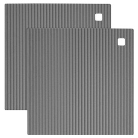 2 Pack 7'' x 7'' Trivets for Hot Dishes, Hot Pads for Kitchen, Silicone Trivets for Hot Pots and Pans, Hot Plates to Protect Table, Heat Resistant Silicone Trivet Grey