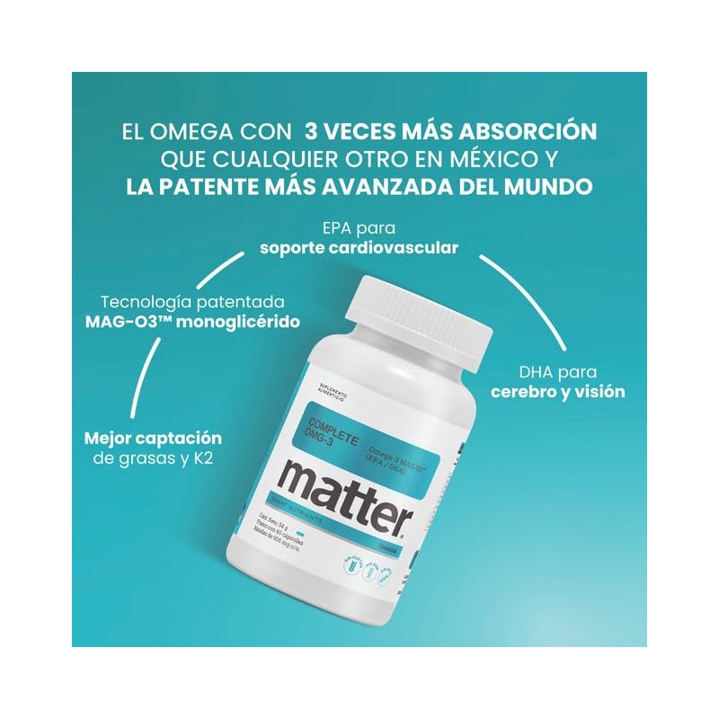 Matter Complete OMG-3, Aceite de Pescado con Omega 3 MAG-O3,