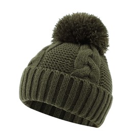 JANGANNSA Twist Knit Baby Beanie Hat Winter Earflap Warm Hat for Girls Infant Toddler Babie Hats (Army Green, S)