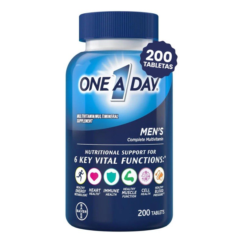 One Day Men Suplemento Multivitamínico Multimineral Hombres 200 Tabletas