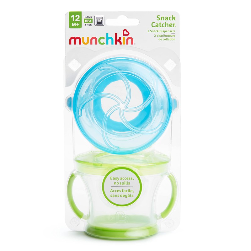 Munchkin Snack Catcher Toddler Snack Cups, No Spill, 2 Pack,