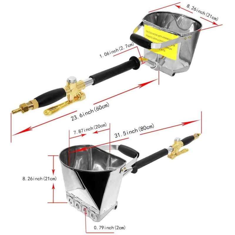 sashow Air Stucco Cement Texture Hopper Sprayer Plaster Wall Plastering