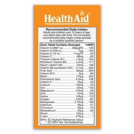 HealthAid A to Z Multivit - 90 Vegan Tablets, Pack of 1