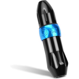 ATOMUS - Máquina de tatuaje rotativa, cartucho de tatuaje corto estilo pluma ametralladora con cable CC 9000 r/m, motor sin núcleo, marco de aleación de aluminio, máquina de tatuaje (azul)
