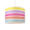 Modern and Cute Multi Coloured Rainbow Stripe Cotton Fabric Lamp