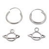 Touch Jewellery 925 Sterling Silver Hoop Earrings with Dangling Planet