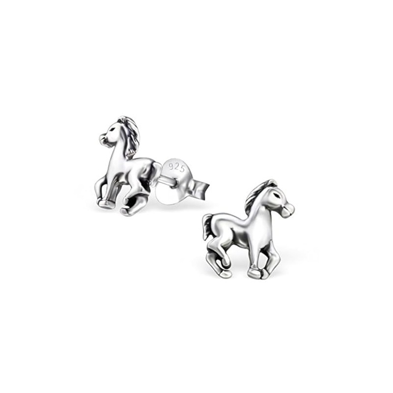 Horse Pony Stud Earrings 925 Sterling Silver