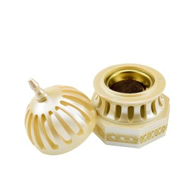 Intense Oud Classic Traditional Dome Style Closed Incense Bakhoor Burner - Beige