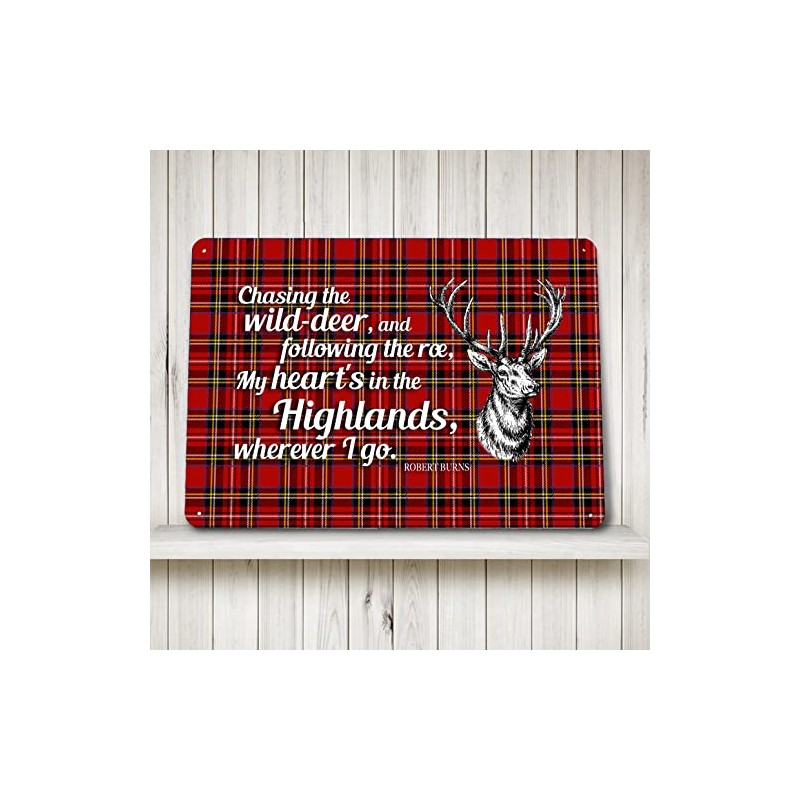 Robert Burns poem Sign - Heart's in the Highlands -