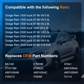 Electric Fuel Pump Assembly Replacement Compatible with Dodge Ram 1500 2500 3500 1996 1997 3.9L 5.2L 5.9L 8.0L V6 V8 V10, Replaces E7093M MU140 FG0212