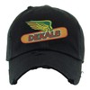 ALLNTRENDS Dekalb Corn Hat Distressed Dad Hat Buckle Cap (Black)