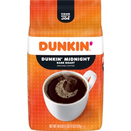Dunkin’ Midnight Dark Roast Ground Coffee, 18.4 Ounce Bag