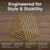 ZYFOFFICE Gold Expandable Bookends, 7-Section, 2"-15.7"