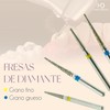 Kit 10 Fresas de Diamante Ultra Fino Punta de Lapiz
