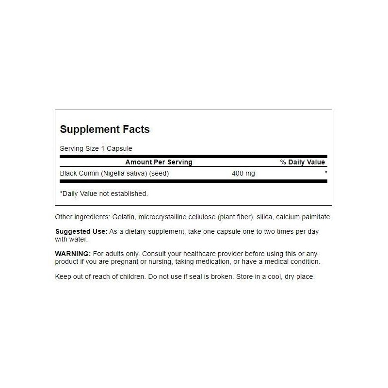 Swanson Swanson Full Spectrum Black Cumin Seed 400 Milligrams 60