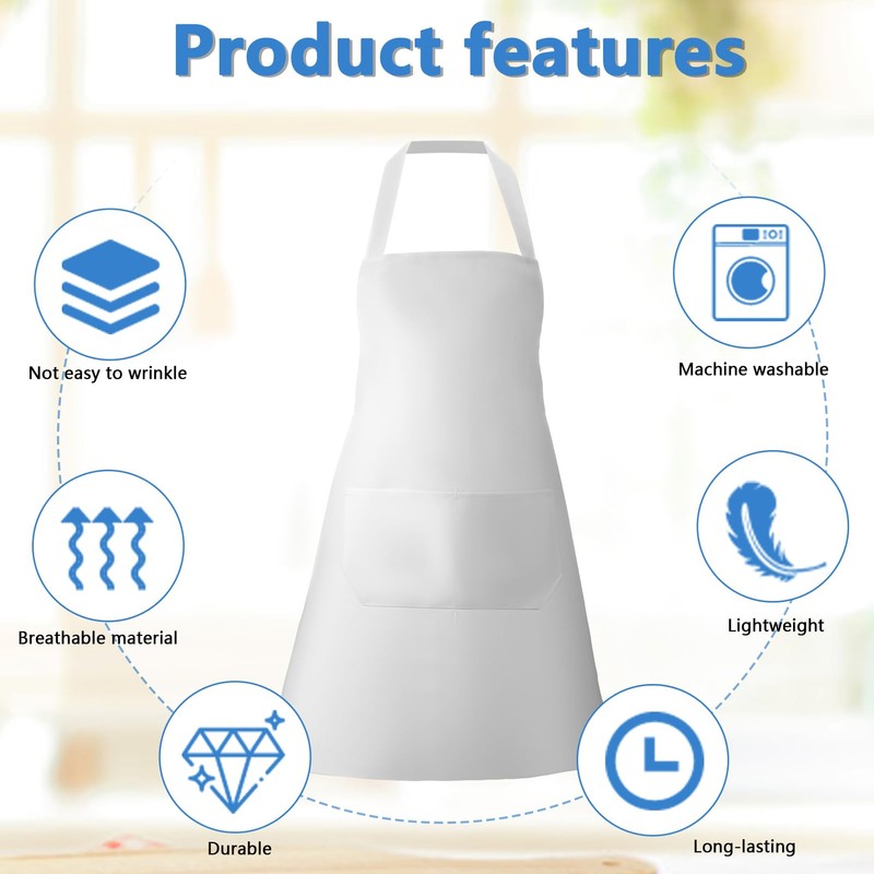 Bgtecho18 Pack Bib Apron,Aprons Bulk with 2 Pockets,Apron Bulk for