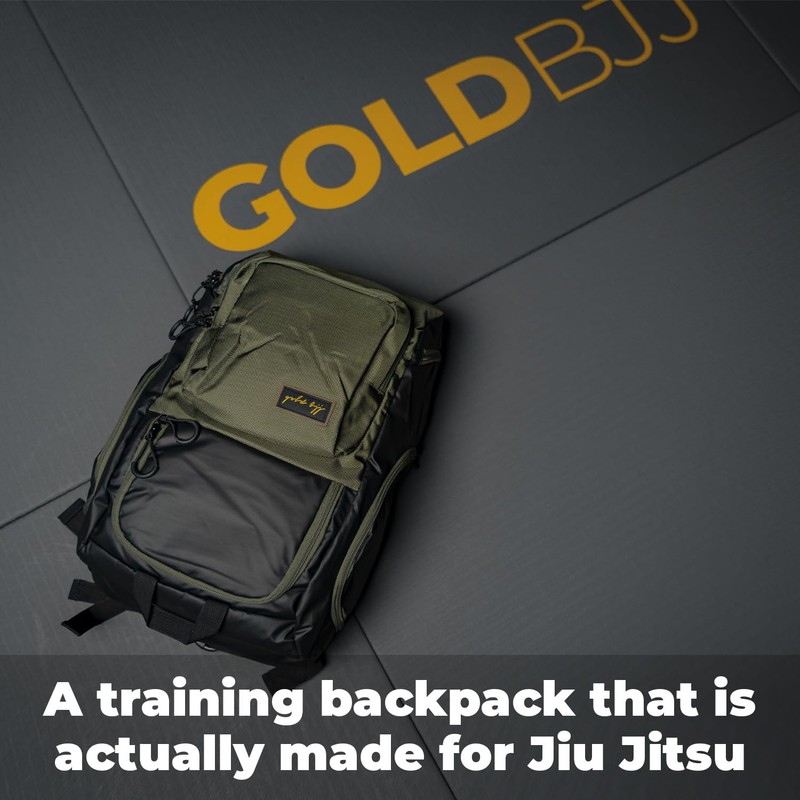 Gold BJJ Jiu Jitsu Backpack - Heavy Duty Gym Bag