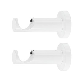 Ivilon Ceiling or Wall Mount Curtain Rod Brackets Holders for Curtain Rods of 7/8 and 1 Inch Diameter. Set of 2. Color White