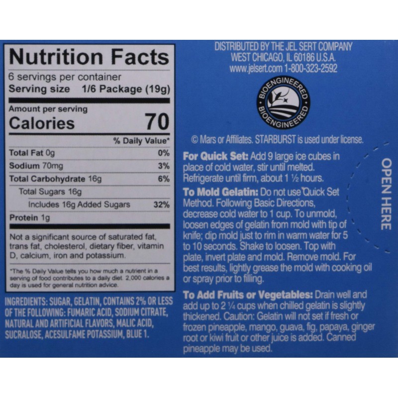 Starburst Gelatin – Blue Raspberry, 12Count