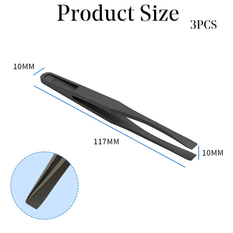 Plastic Anti-Static Tweezers, Precision Flat Tip for Jewelry Craft DIY