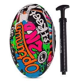 OPTIMUM Street II Men's Rugby Ball - Urban Play, Balanced & Responsive, Precise Handling & Kicking, High Performance - Options with / Without Pump, 2-Ply 410 g Ball - Size 5 - With Pump