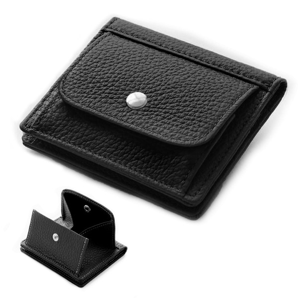 Bearneko Mini Wallet, Bifold Wallet, Thin, Genuine Leather, Men's, Women's,