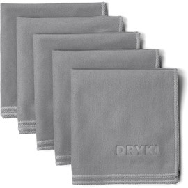 DRYKI Pañuelos que absorben el sudor, los pañuelos originales de microfibra deportiva para absorber el sudor de las manos, la cara y el cuerpo (gris glaciar, 5 unidades)