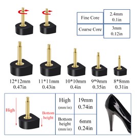 Keroius 10 Pairs High Heel Shoes Replacement Tips Shoe Repair Stiletto Caps Heel Protector Dowels Women's U-Shape High Heel Cover