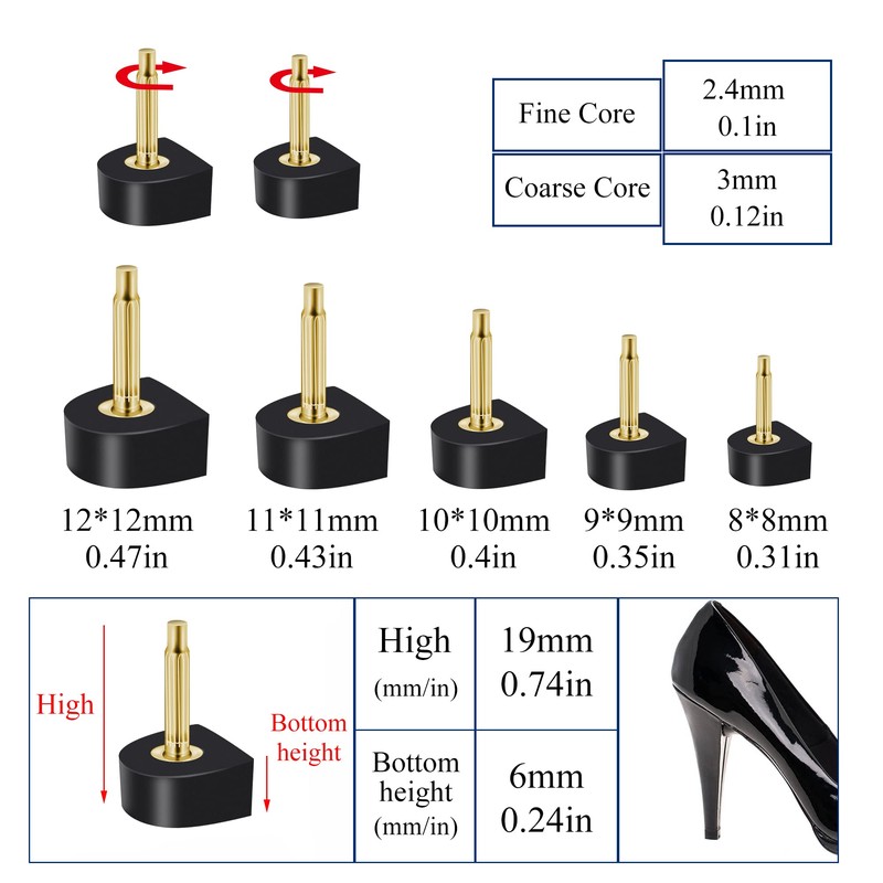 Keroius 10 Pairs High Heel Shoes Replacement Tips Shoe Repair