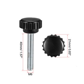 uxcell M6 x 40mm Male Thread Knurled Clamping Knobs Grip Thumb Screw on Type 8 Pcs