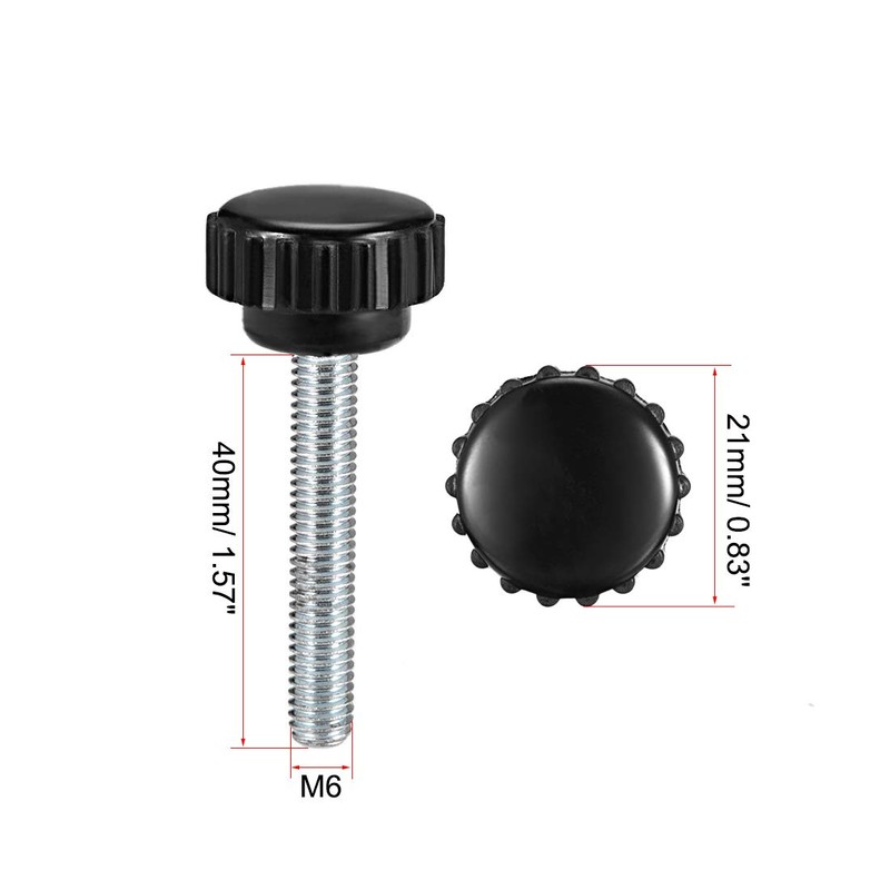 uxcell M6 x 40mm Male Thread Knurled Clamping Knobs Grip