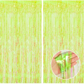BRAVESHINE Glitter Tassel Curtains, Set of 2, Translucent, Sparkly Curtains, 39.4 x 78.7 inches (100 x 200 cm), Birthday, Party, Decoration, Curtain, Birthday Decoration, Birthday Party, Girls' Party,
