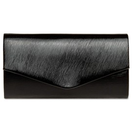 Caspar TA504 Elegant Women's Shiny Clutch Evening Bag, black