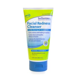 TriDerma Facial Redness Cleanser Face Wash, Improves Appearance of Red, Irritated Skin 6.2 oz