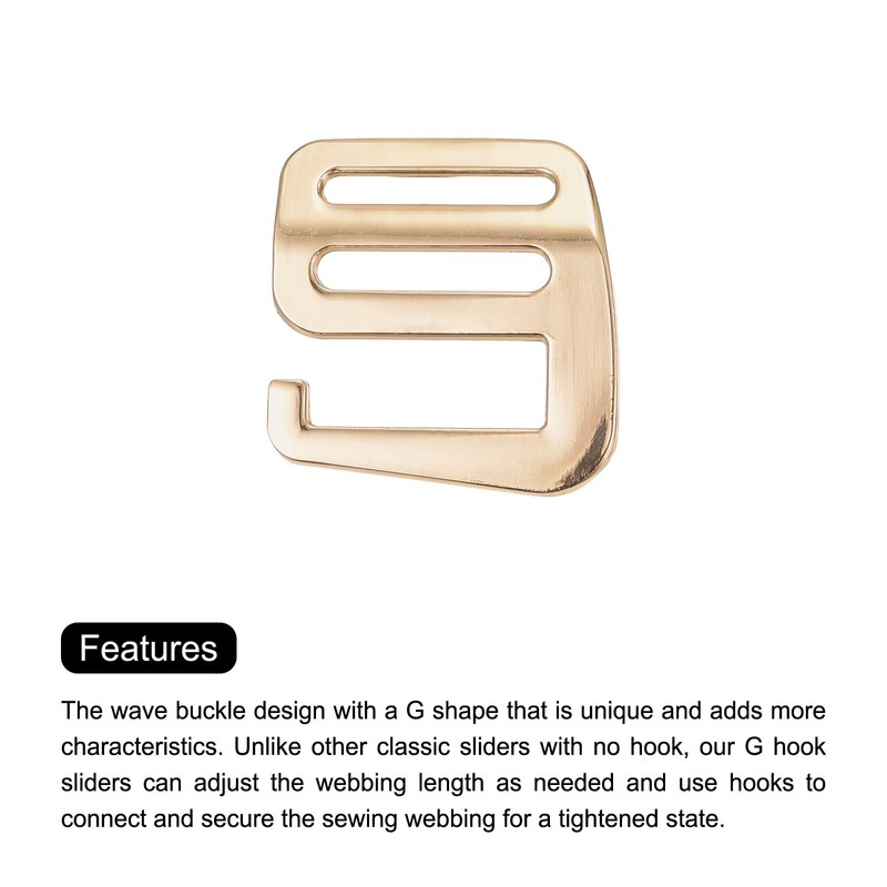 sourcing map Metal Webbing Strap 0.98 Inches 25 mm G-Hook