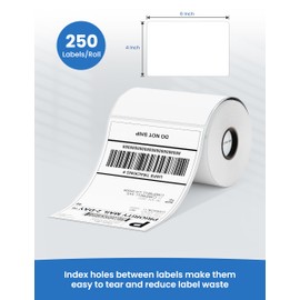 Phomemo 4x6 Shipping Labels for D421R Printer Only, 250 Labels per Roll, Thermal Shipping Labels with RFID Chip, Smart Auto-ID & One-Click Calibration, Shipping Supplies for Small Business & Home