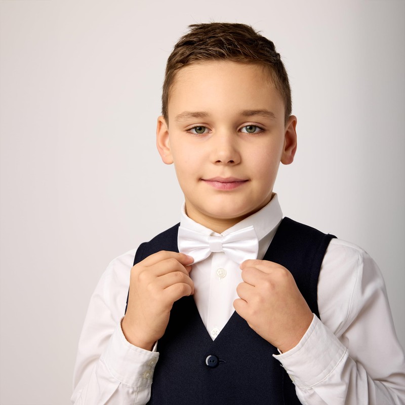 Ladeheid Children's Boys Bow Tie - Pre-Tied Adjustable Band, Shiny