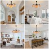 Povectolay Boho Hand Woven Chandelier, 6-Light Black Pendant Lights Kitchen