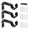 EXLECO 3 Pieces Curtain Rod Bracket Adjustable Metal Wall Mount