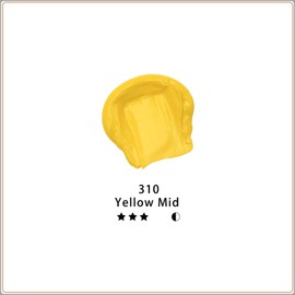 Artecho Professional Acrylic Paint, Yellow Mid (120ml / 4.05oz) Tubes, Art Craft Paints for Canvas Painting, Rock, Stone, Wood, Fabric, Art Supplies for Professional Artists, Adults, Students, Kids