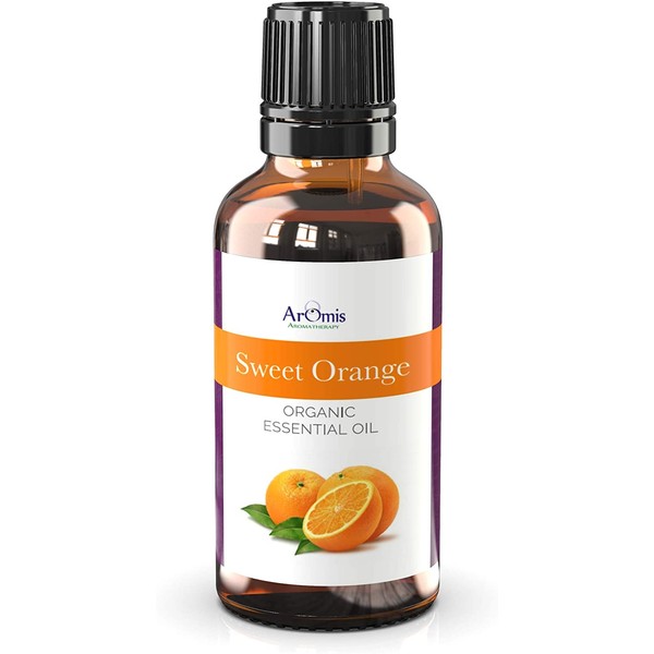 ArOmis Sweet Orange Essential Oil - Certified Organic - 100% Pure Therapeutic Grade - 30ml, Undiluted, Natural, Premium, Massage Oil, Oils Perfect for Aromatherapy, For Anxiety, Depression, More!