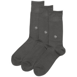 Gunze POLO BCS Men's Business Socks, Solid Color, 3 Pairs, Grey-3 Pairs, 23.0-25.0 cm