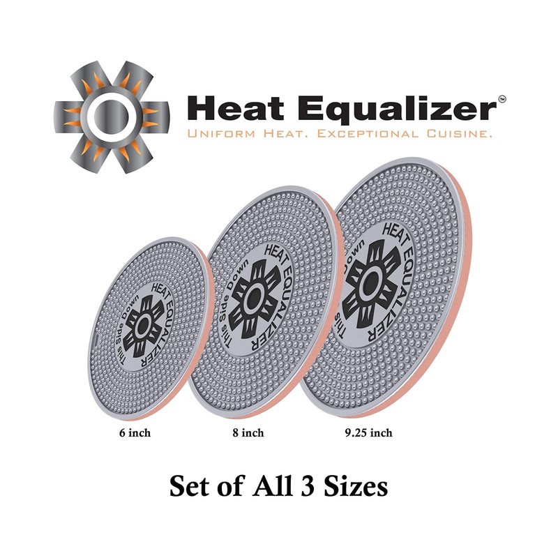 Set of 3 Heat Equalizer-Heat Diffuser for Gas Stoves 6”-8”-9.25