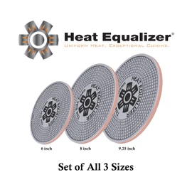 Set of 3 Heat Equalizer-Heat Diffuser for Gas Stoves 6”-8”-9.25 inch None Stick Copper finish – Aluminum & Copper Alloy Hot Plate for Even Cooking-Burner Cover & Simmer Plate