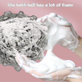 4pcs loofah washcloth Combo 2 in 1 bar soap loofah Pouch Holder Mesh Shower Ball for Exfoliating Body Wash Smooth Skin Free Loofah Dish Towel (Round Square)