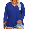 Plus Size V Neck Long Sleeve T Shirts Women Fall