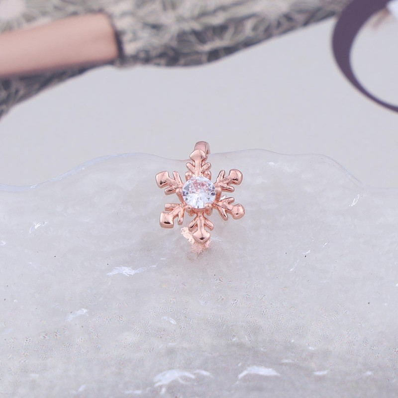 Cimenexe Bohemian Crystal Flower Cuff Earring Gold Cz Snowflake Ear