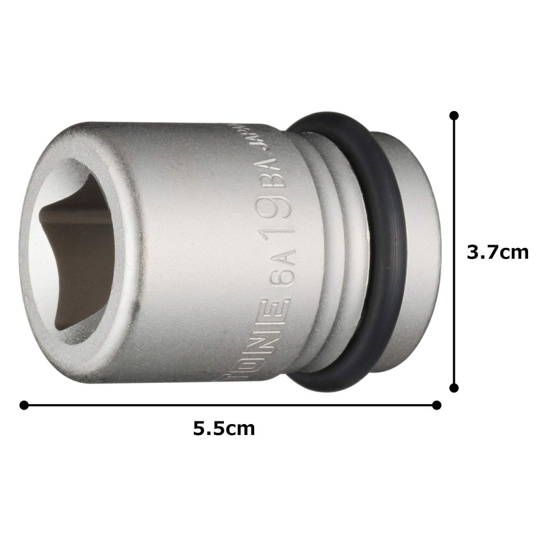 TONE Impact Inner Socket 6A-19BA Drive Angle 0.7 inch (19.0