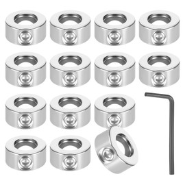 14 Stk Stellringe Welle 10mm, Langlebig Kohlenstoffstahl Klemmring Mit Einem Schraubenschlüssel, Stellungsregler 18mm OD, Antioxidantien Tiefenanschlagringe für Bohrer, Feststellring