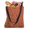 Coral-Orange Leopard Prints Cheetah Pattern Women Girls Cute Tote Bag